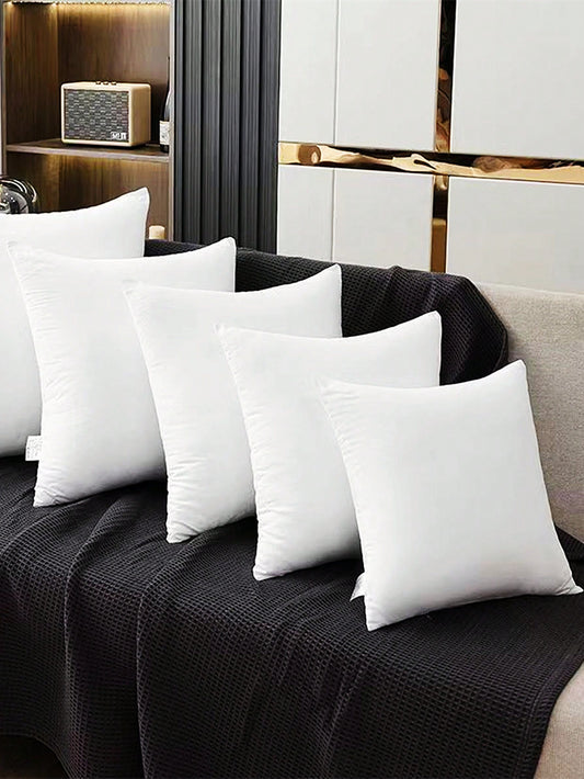 وسادة تزيينية بيضاء بتصميم عصري ذات ألياف بوليستر مستطيلة مرنة جدًا، نواة وسادة وسادة قطنية للاستخدام المنزلي والمكتبي والتخييم والأسرّة، أغطية وسادات