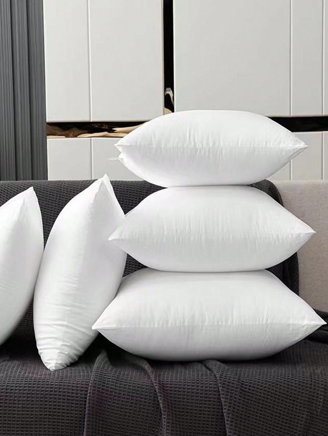 وسادة تزيينية بيضاء بتصميم عصري ذات ألياف بوليستر مستطيلة مرنة جدًا، نواة وسادة وسادة قطنية للاستخدام المنزلي والمكتبي والتخييم والأسرّة، أغطية وسادات