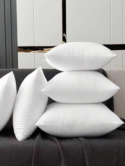 وسادة تزيينية بيضاء بتصميم عصري ذات ألياف بوليستر مستطيلة مرنة جدًا، نواة وسادة وسادة قطنية للاستخدام المنزلي والمكتبي والتخييم والأسرّة، أغطية وسادات