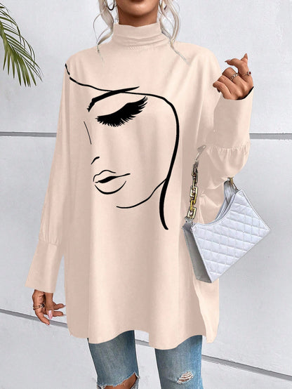 بلوزة جرافيك شخص اكمام جناح الخفاش