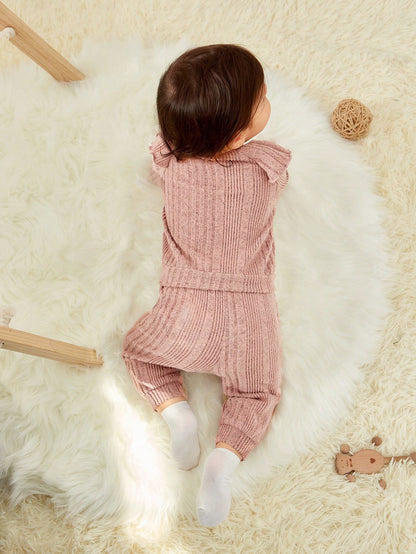 تي شيرت وبنطلون مقلم بكشكش مع عقال الرأس للبنات الاطفال