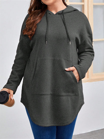 هودي جيب الكنغر منخفض الاكتاف رباط مقاس كبير