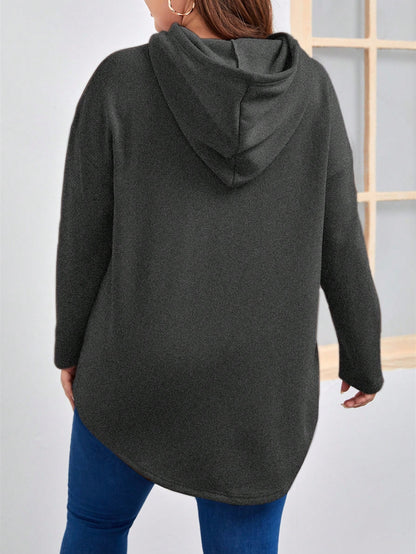 هودي جيب الكنغر منخفض الاكتاف رباط مقاس كبير