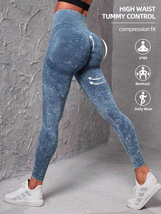 طماق رياضي صبغ متعادل تحكم البطن