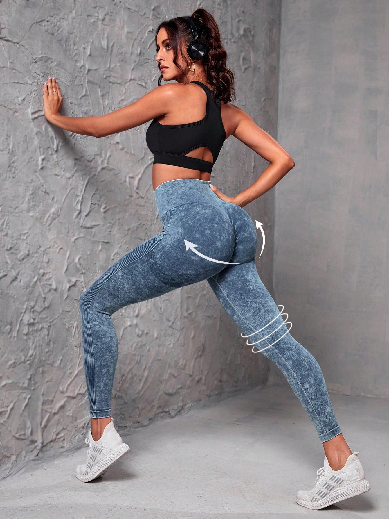 طماق رياضي صبغ متعادل تحكم البطن