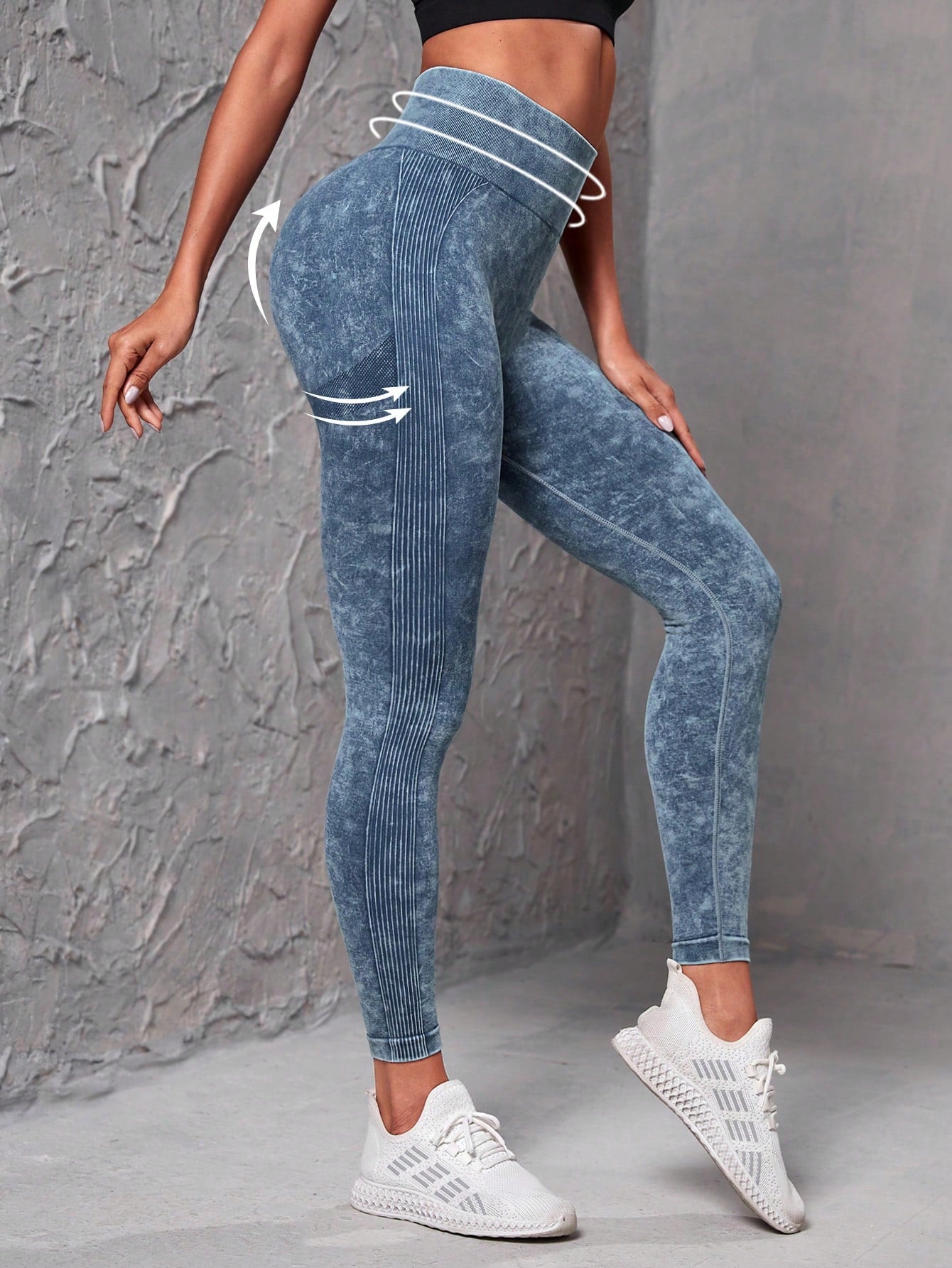 طماق رياضي صبغ متعادل تحكم البطن