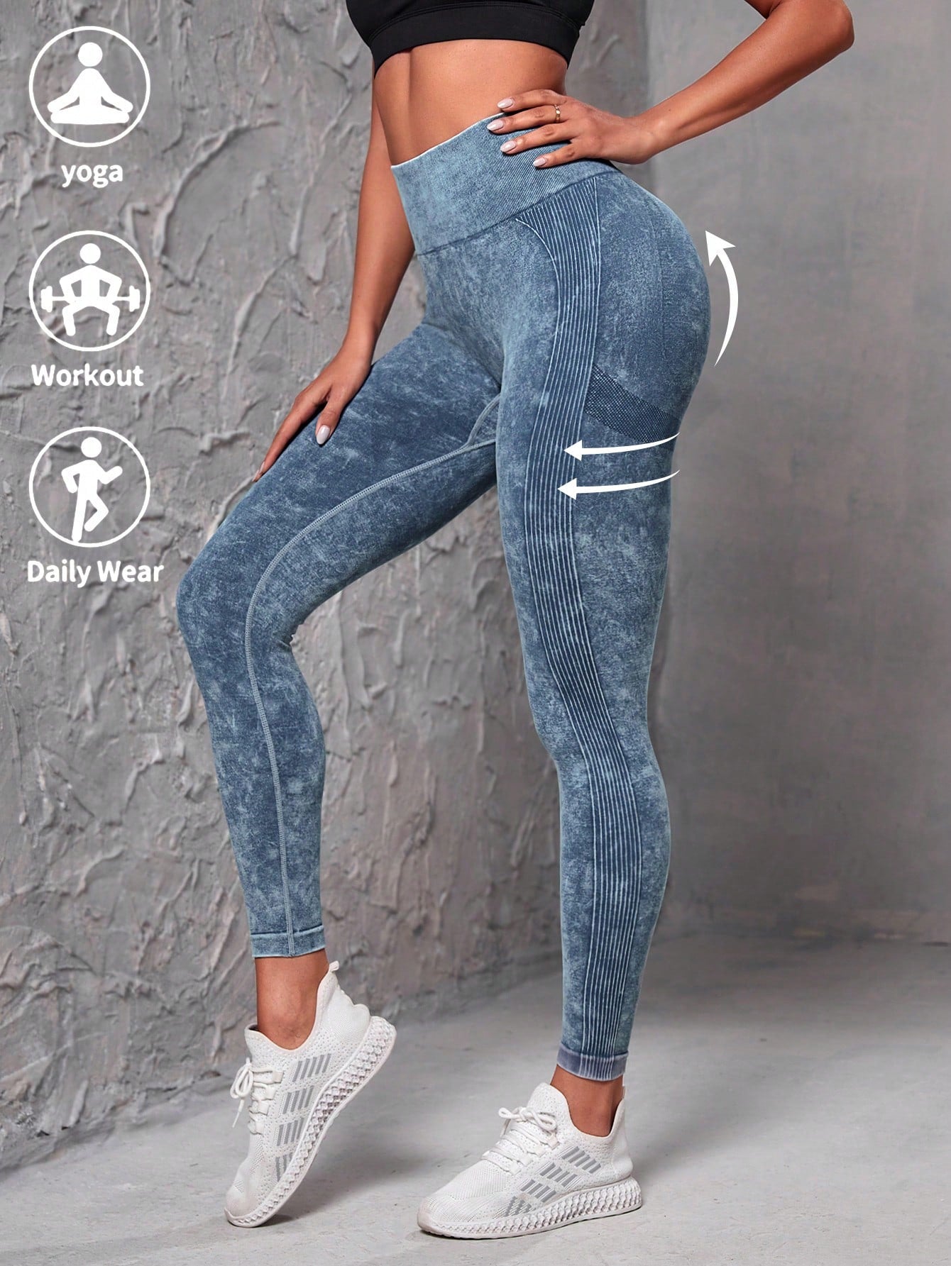 طماق رياضي صبغ متعادل تحكم البطن