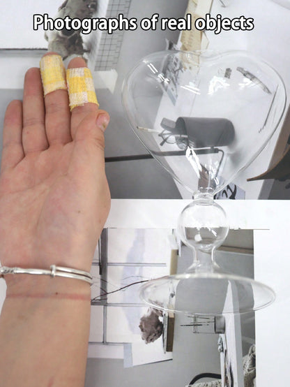 كوب زجاجي على شكل قلب (قطعة واحدة)، كوب كوكتيل إبداعي للزوجين/شاي // حليب/قهوة هدية أنيقة