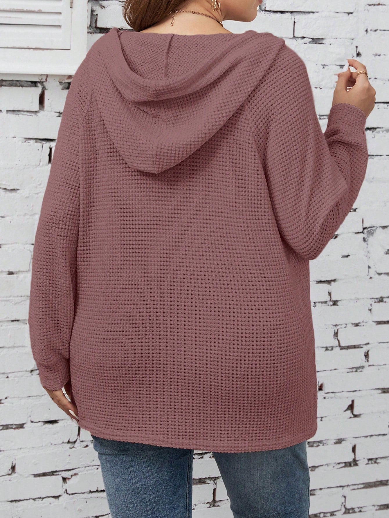 هودي ازرار نصف اكمام راجلان رباط مقاس كبير