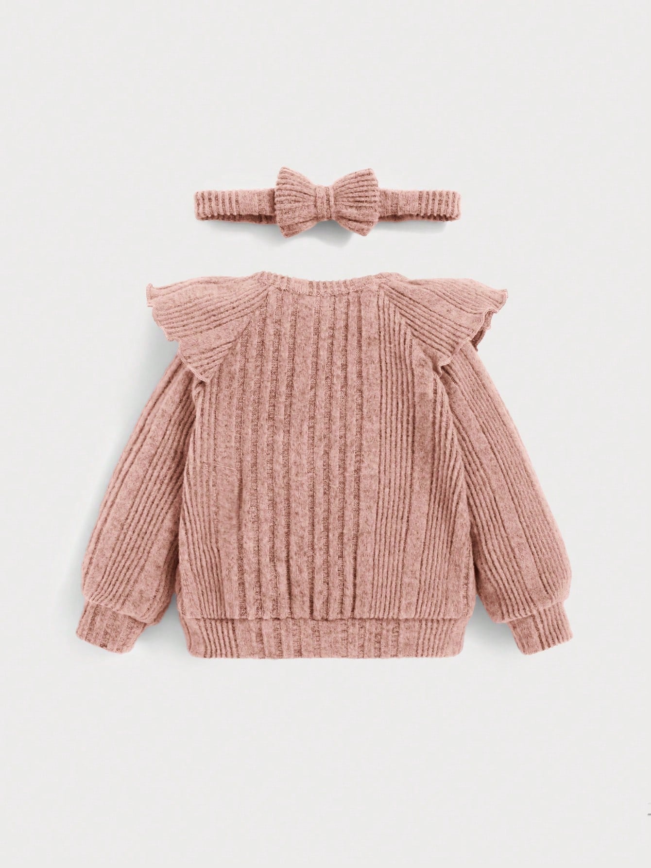 تي شيرت وبنطلون مقلم بكشكش مع عقال الرأس للبنات الاطفال