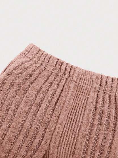 تي شيرت وبنطلون مقلم بكشكش مع عقال الرأس للبنات الاطفال