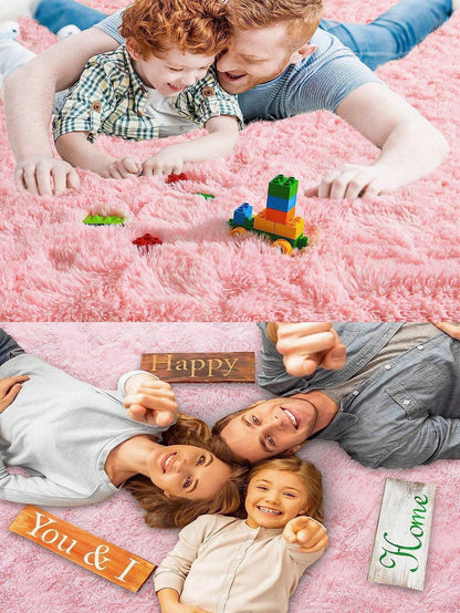 سجادة Pv ناعمة للغاية بشعر طويل و قابلة للغسل قطعة واحدة، مناسبة لغرفة الأطفال والغرفة المعيشي