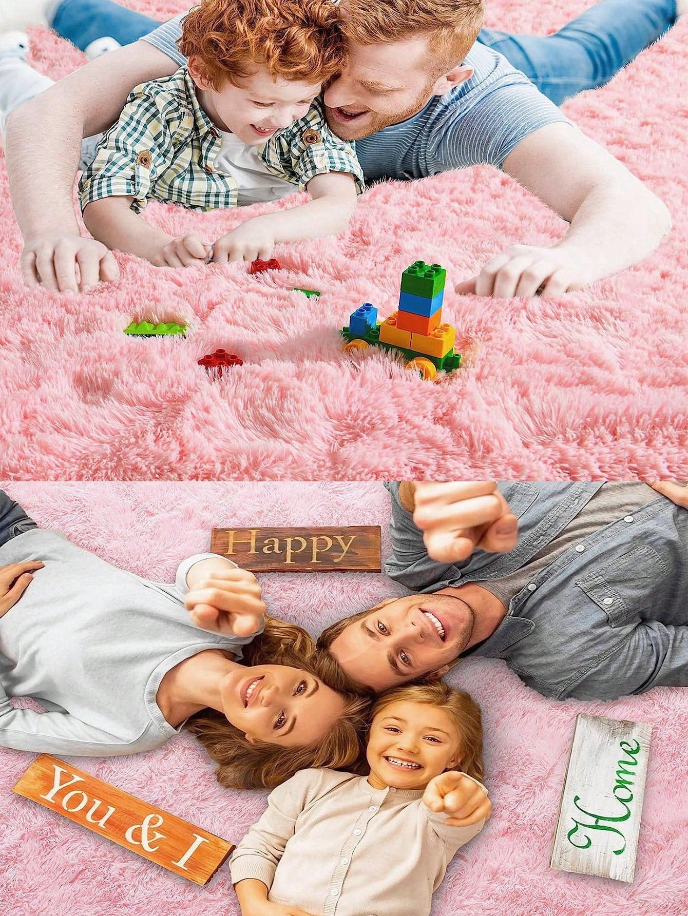 سجادة Pv ناعمة للغاية بشعر طويل و قابلة للغسل قطعة واحدة، مناسبة لغرفة الأطفال والغرفة المعيشي