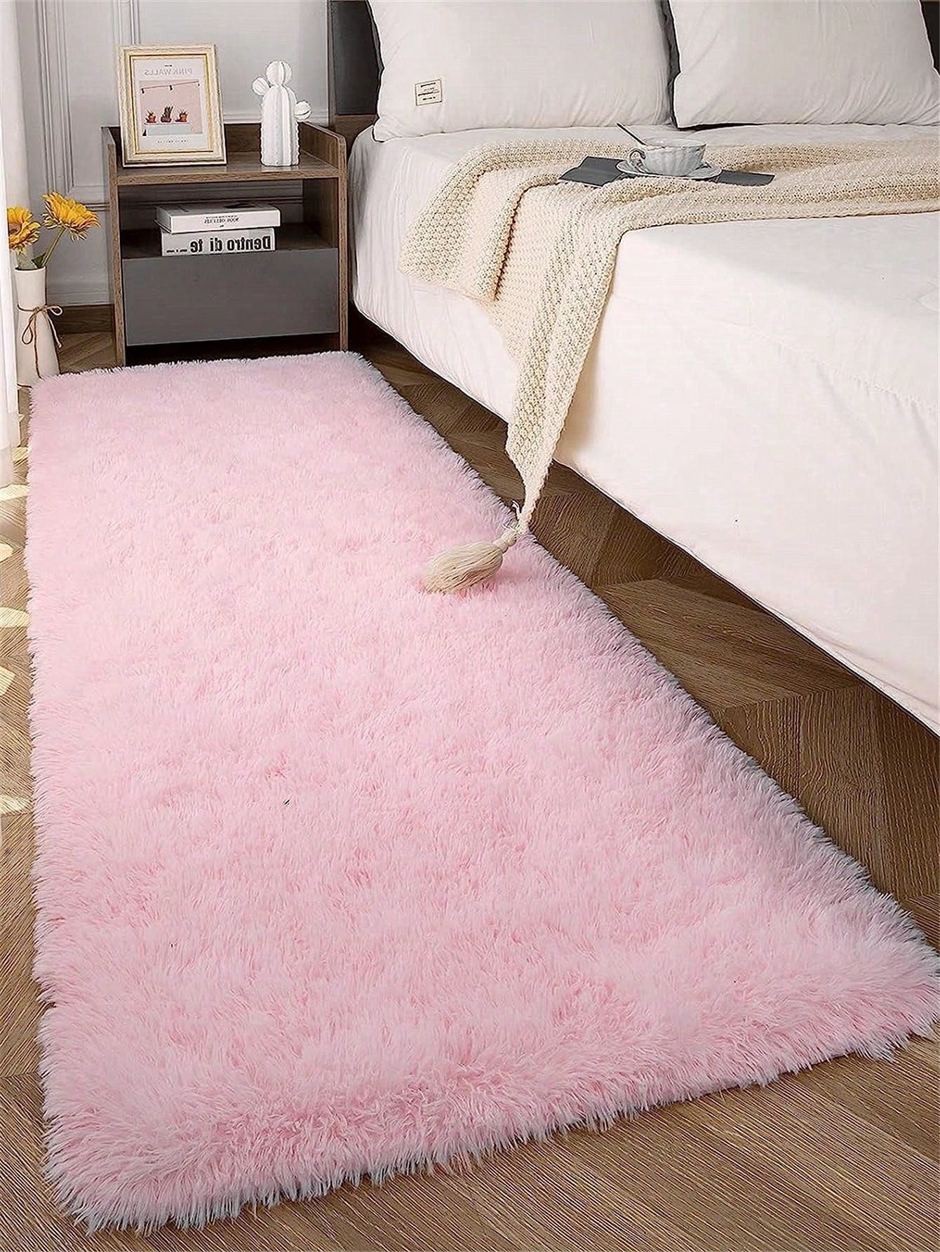 سجادة Pv ناعمة للغاية بشعر طويل و قابلة للغسل قطعة واحدة، مناسبة لغرفة الأطفال والغرفة المعيشي
