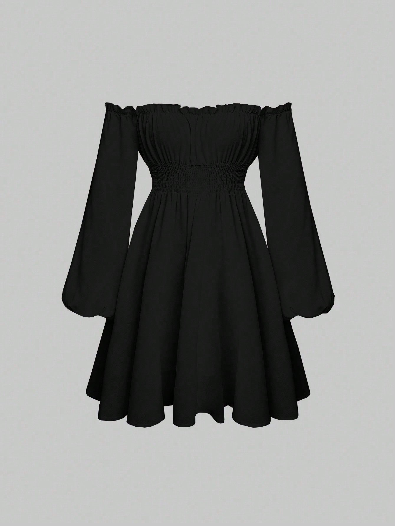 فستان مكشوف الكتف أكمام فانوس