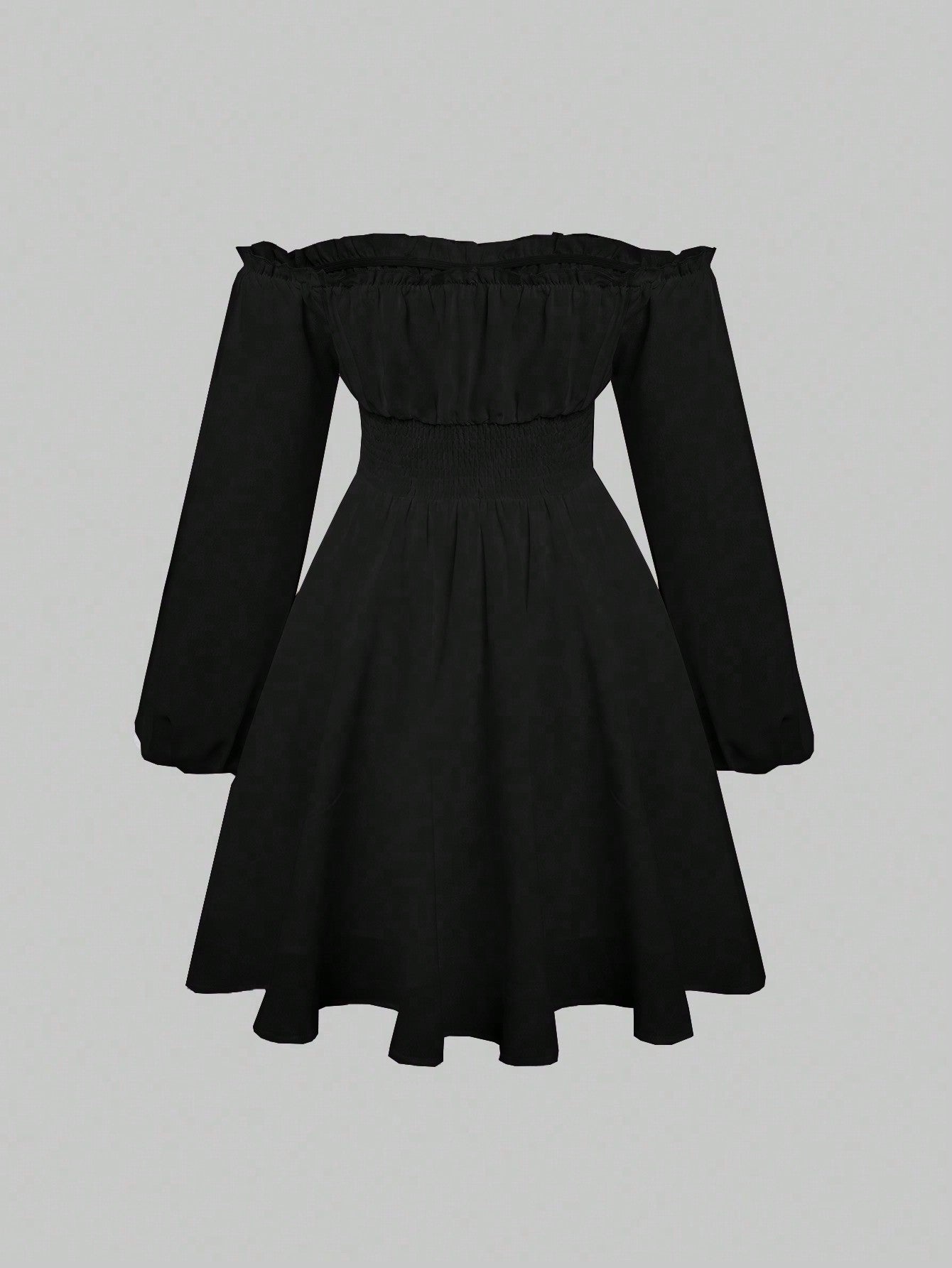 فستان مكشوف الكتف أكمام فانوس