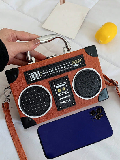 حقيبة يد عصرية صغيرة على شكل راديو