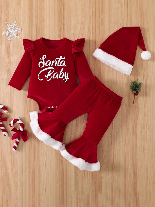 طقم لعيد الميلاد للفتيات الصغيرات