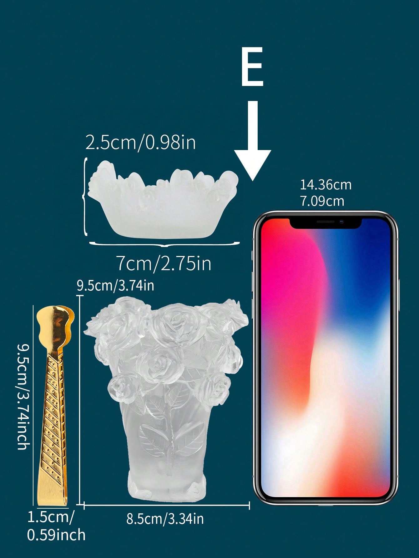 طقم مبخرة ومشابك بتصميم زهور، حامل بخور بوليريسين منقوش على شكل وردة لديكور المنزل 3 قطع