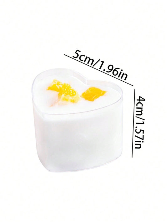 كؤوس موس بلاستيكية بشكل قلب 5 قطع، كوب بودينغ حلى