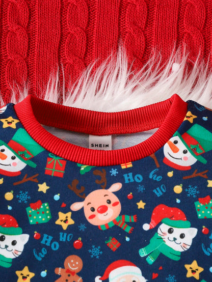 سويت شيرت وبنطال رياضي بطباعة عيد الميلاد