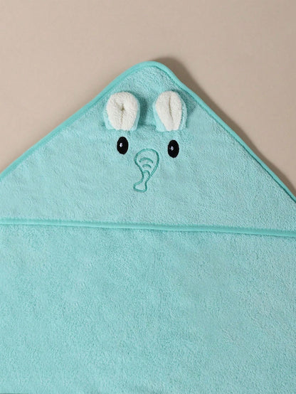 منشفة طفل مصنوعة من الصوف القطني المرجاني مع غطاء للرأس