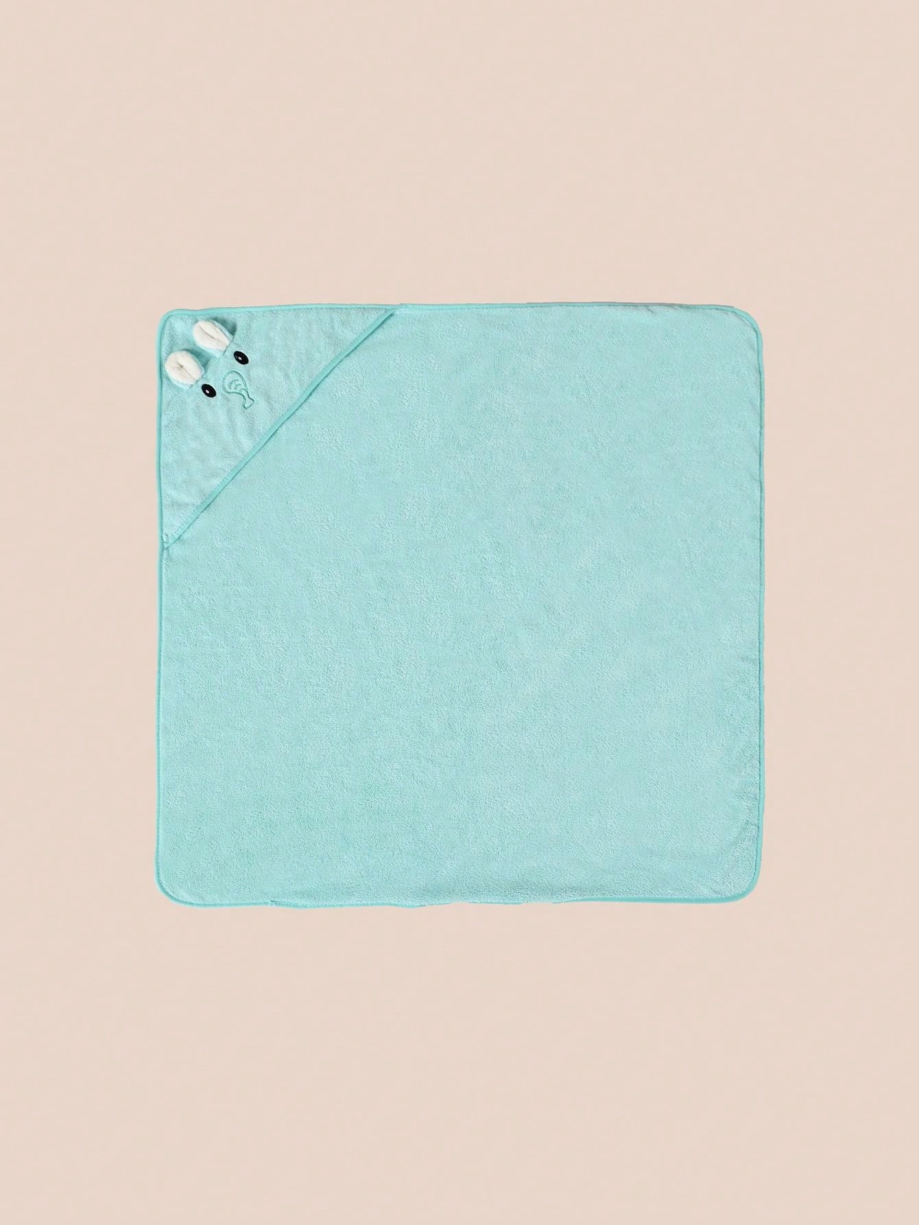 منشفة طفل مصنوعة من الصوف القطني المرجاني مع غطاء للرأس