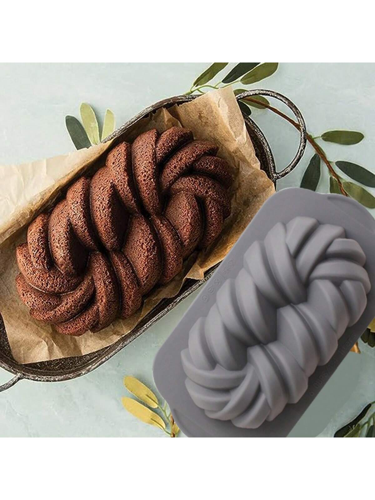 مقلاة خبز توست مستطيلة الشكل باللون الرمادي