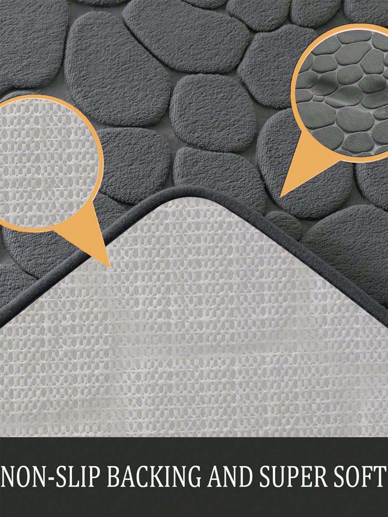 سجادة حمام مزخرفة بالحصى و وسادة رغوة الذاكرة و سجادة حمام قابلة للغسل و سجادة حمام مزخرفة بالحجر