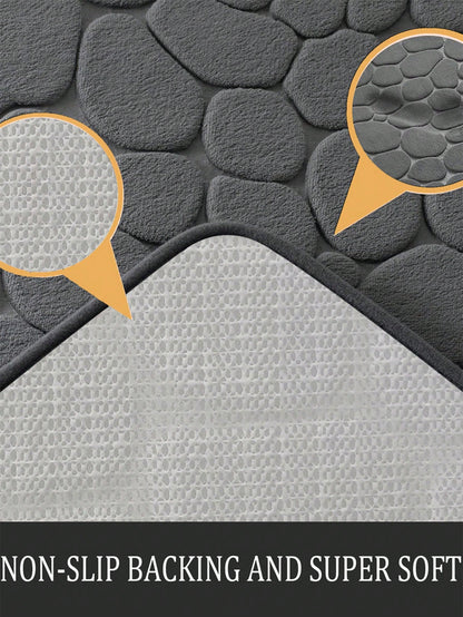 سجادة حمام مزخرفة بالحصى و وسادة رغوة الذاكرة و سجادة حمام قابلة للغسل و سجادة حمام مزخرفة بالحجر