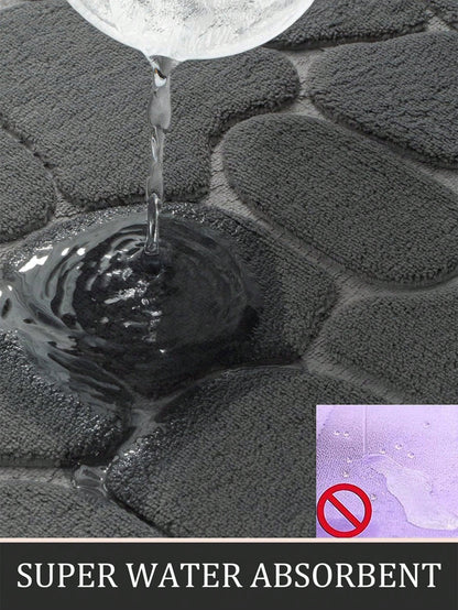 سجادة حمام مزخرفة بالحصى و وسادة رغوة الذاكرة و سجادة حمام قابلة للغسل و سجادة حمام مزخرفة بالحجر