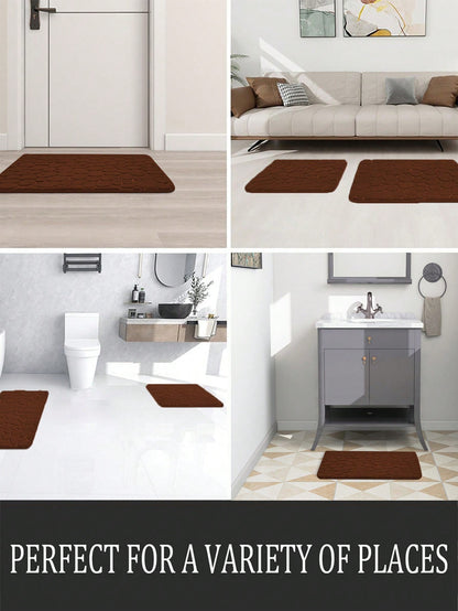 سجادة حمام بزخرفة حصاة الرصف ووسادة إسفنجية ميموري فوم وسجادة حمام قابلة للغسل وماصة للماء