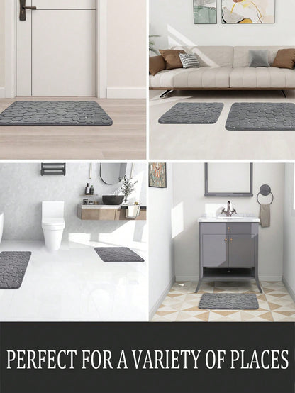 سجادة حمام مزخرفة بالحصى و وسادة رغوة الذاكرة و سجادة حمام قابلة للغسل و سجادة حمام مزخرفة بالحجر