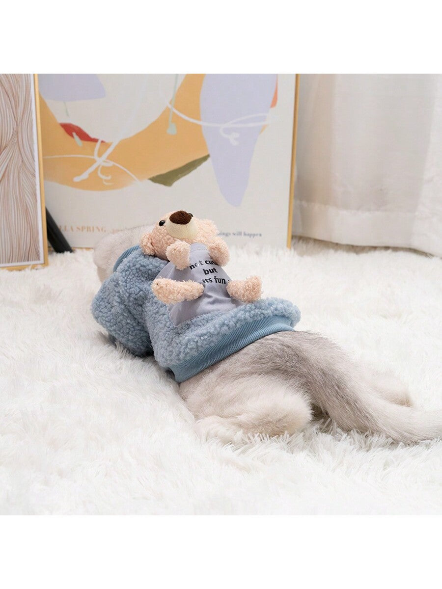 ملابس القطط -للشتاء- ملحقات للحيوانات الأليفة المذكورة جنسيتها، مواد مانعة لتساقط الشعر، تصميم فضي متدرج، تدفئة القطط والقطط الصغيرة