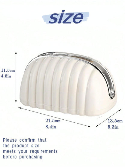 صندوق مناديل على شكل خبز بتصميم مبتكر ودافئ مع تصميم صدفة، تزينها زهرة الفراشة والربطة، مناسبة للاستخدام في الحمام وغرفة المعيشة وعلى المكتب.