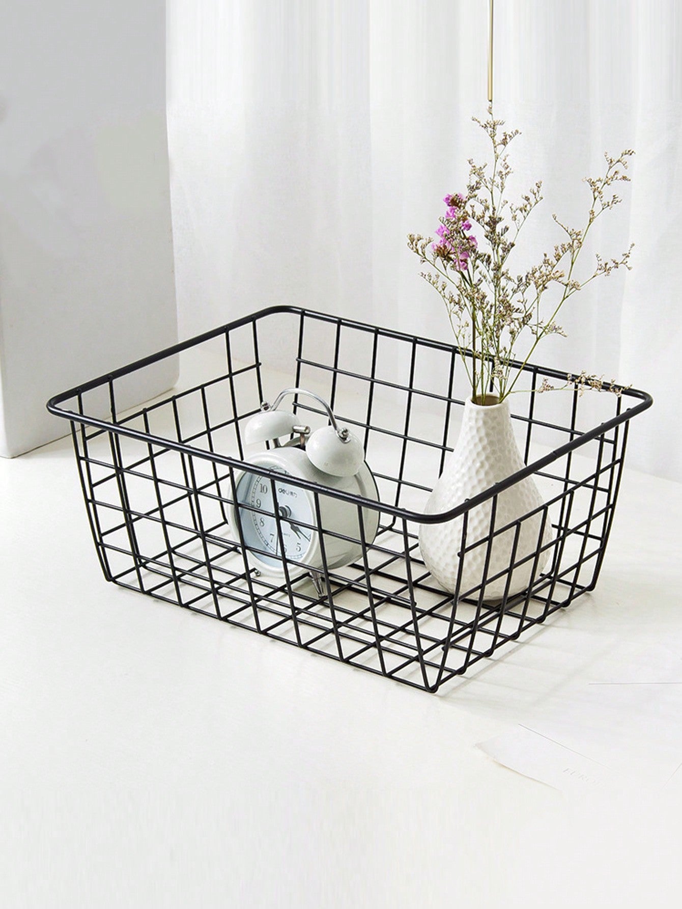 سلة تخزين بسيطة بأسلوب الحديد لتخزين الوجبات الخفيفة في المطبخ