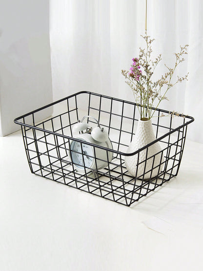 سلة تخزين بسيطة بأسلوب الحديد لتخزين الوجبات الخفيفة في المطبخ