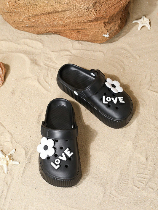 نعل شبشب نسائية بإطلالة مفتوحة على الأصابع و كعب سميك ، عصرية ، مريحة ، لا تنزلق ، مناسبة للشاطئ و الأنشطة الخارجية ، مصنوعة من إيفا