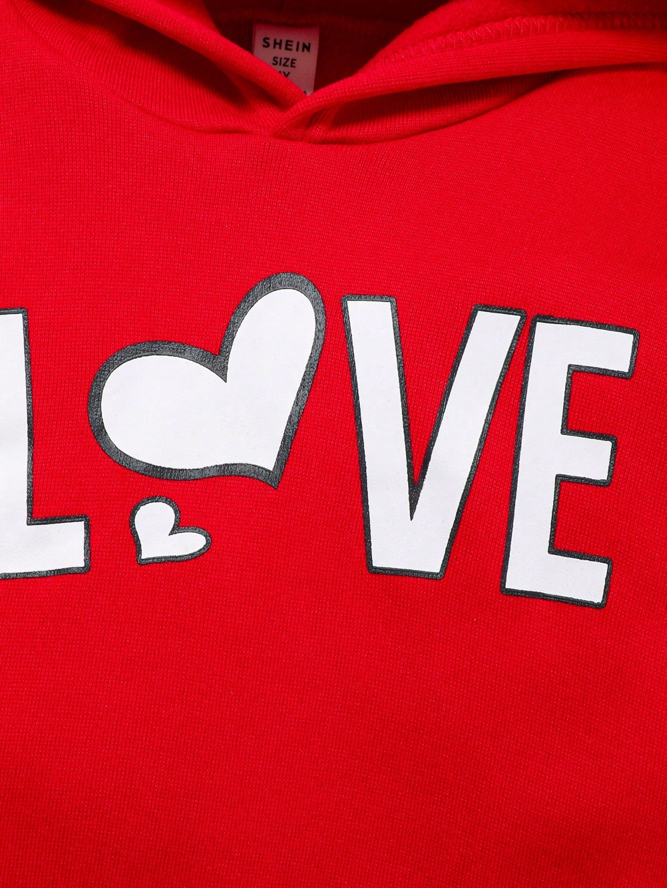 سترة بقلنسوة وبنطلون رياضي بغطاء رأس للفتيات مكون من قطعتين مع طباعة القلوب والحروف.