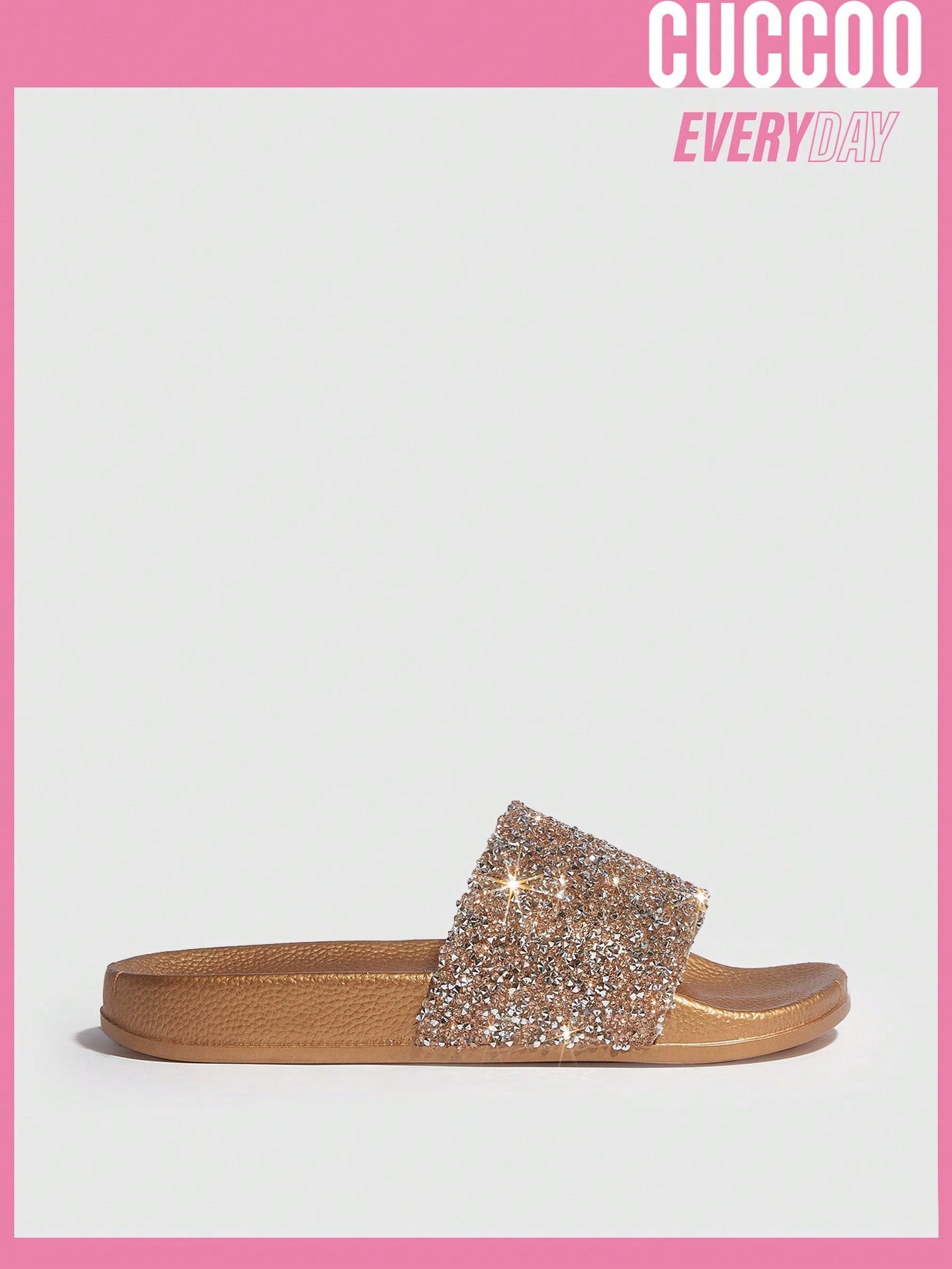 شبشب نسائي بحزام واحد مزخرف باللؤلؤ الاصطناعي والذهب اللافت للنظر لربيع وصيف انيق