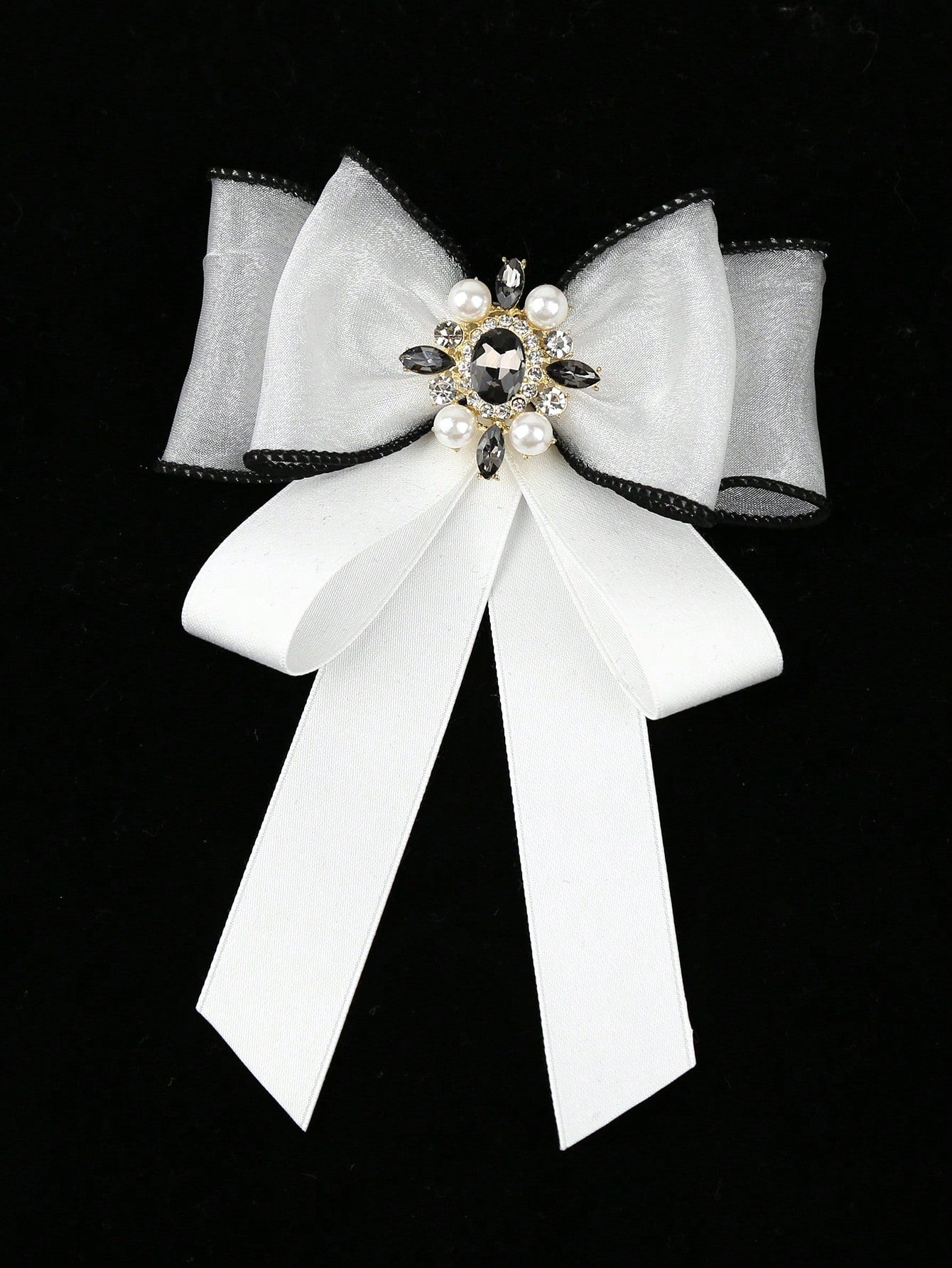 زينة عقدة أنيقة للنساء باللؤلؤ الصناعي المتلألئ والراين، مناسبة للارتداء اليومي والخروجات وتزيين الحفلات