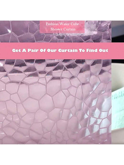 ستارة استحمام شفافة وردية