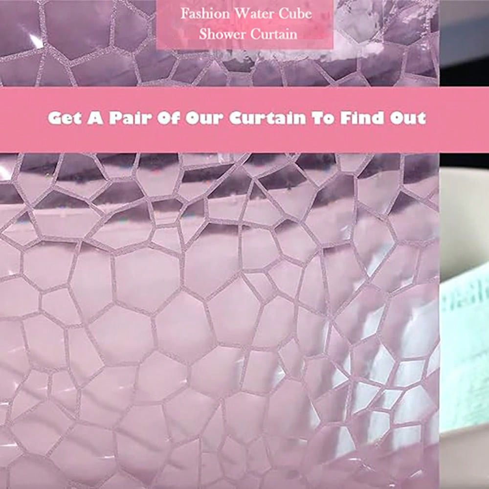 ستارة استحمام شفافة وردية