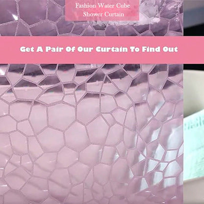 ستارة استحمام شفافة وردية