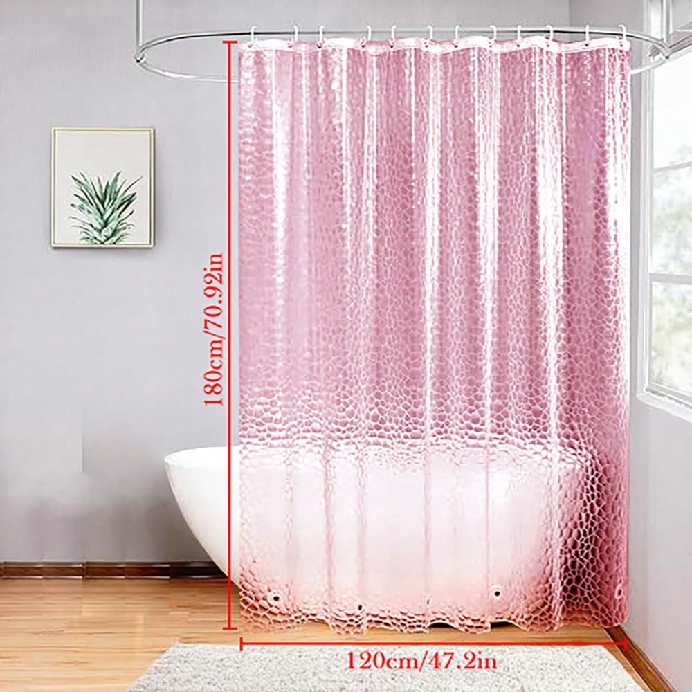 ستارة استحمام شفافة وردية