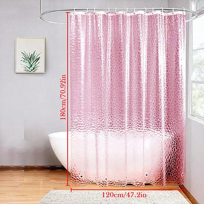 ستارة استحمام شفافة وردية