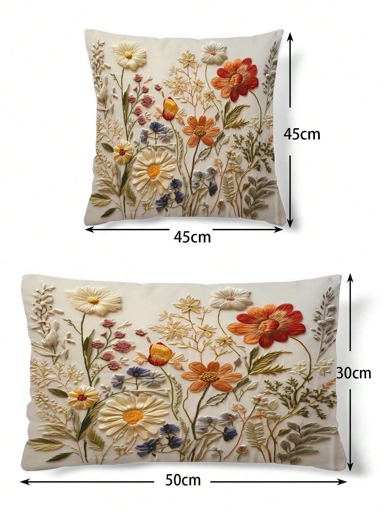 غطاء وسادة بنمط زهري