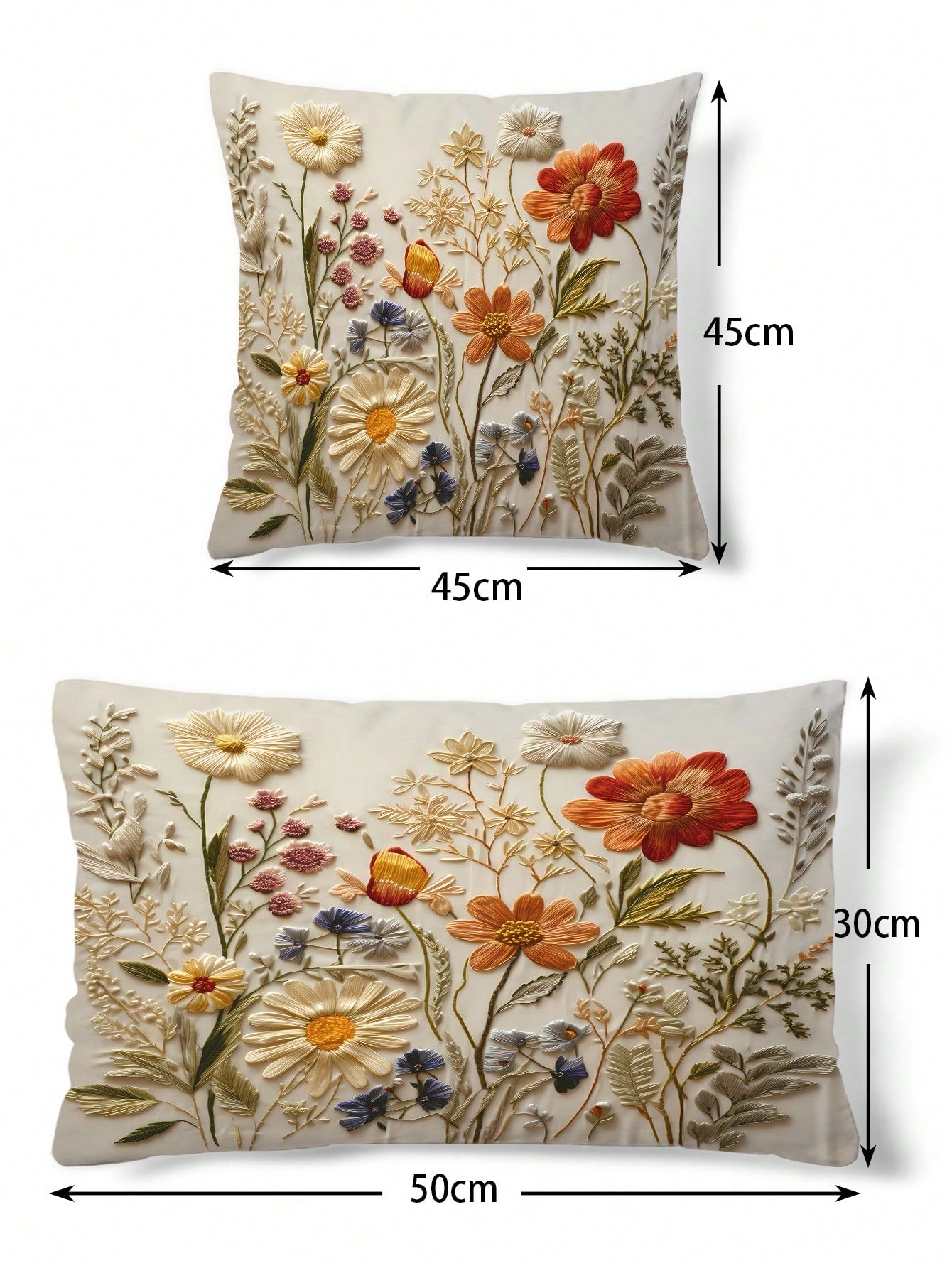 غطاء وسادة بنمط زهري