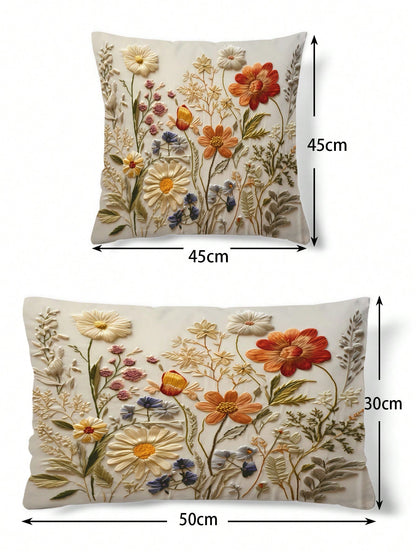 غطاء وسادة بنمط زهري