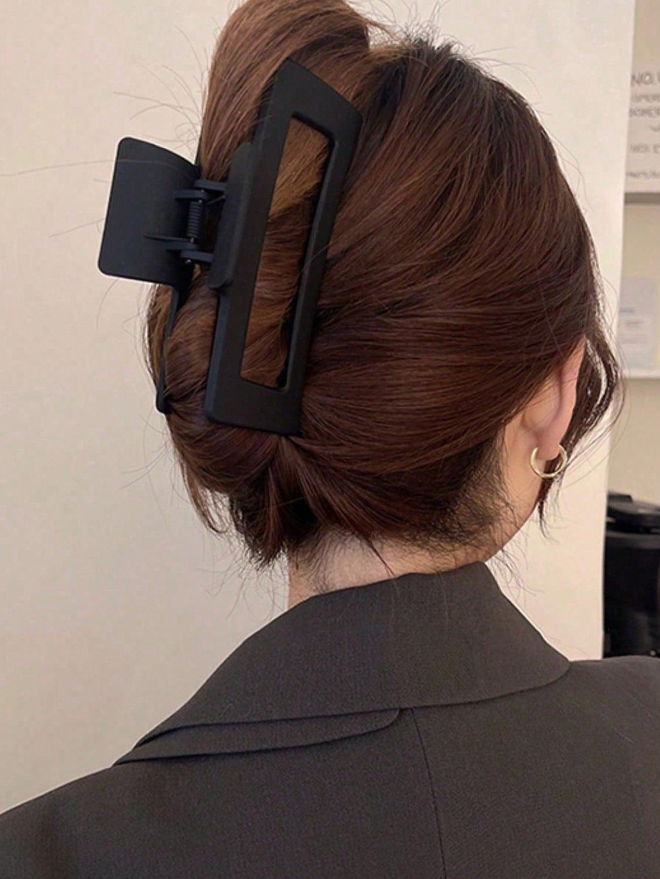 مشبك شعر بلاستيك خفيف الوزن كبير المربع